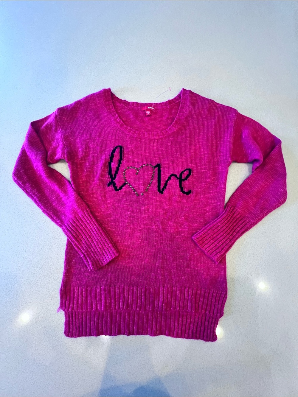 Bongo Pink Red Love Sweater Large